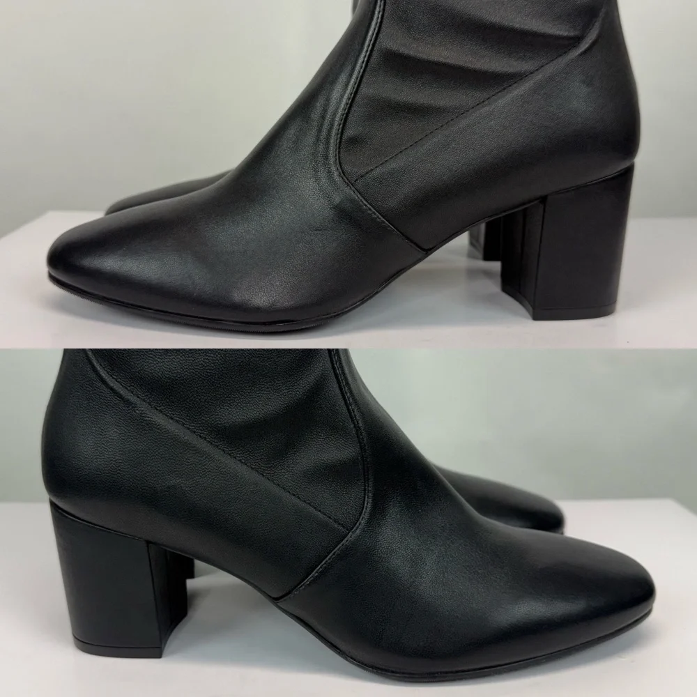 New Stuart Weitzman Tieland Over The Knee Boot Black Leather Sz 10